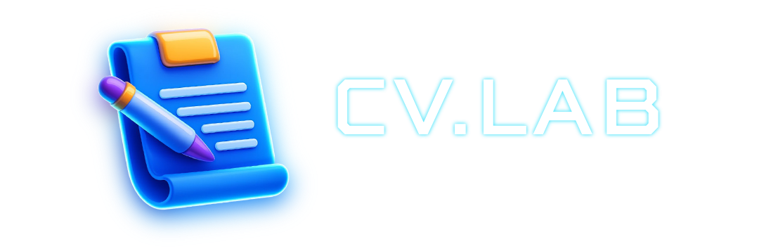 CV Lab logo - blue CV representing a fast AI-powered tailoring service.
