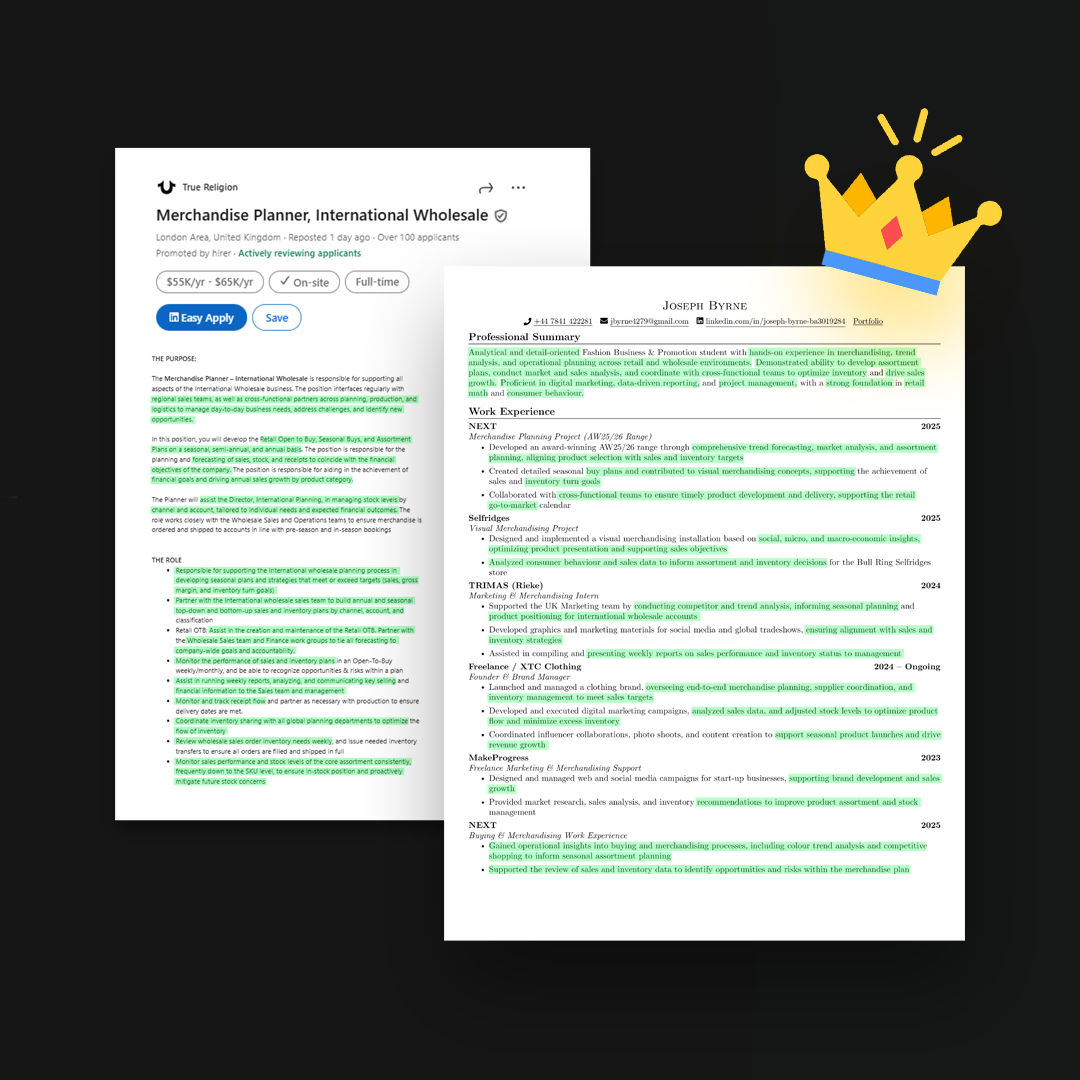 Checking whether a CV matches the skills of a Job description